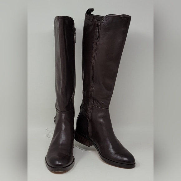 Cole Haan Women's Hayes Tall Riding Boot Size 5.5B Brown Leather Flat Equestrian - Picture 3 of 14